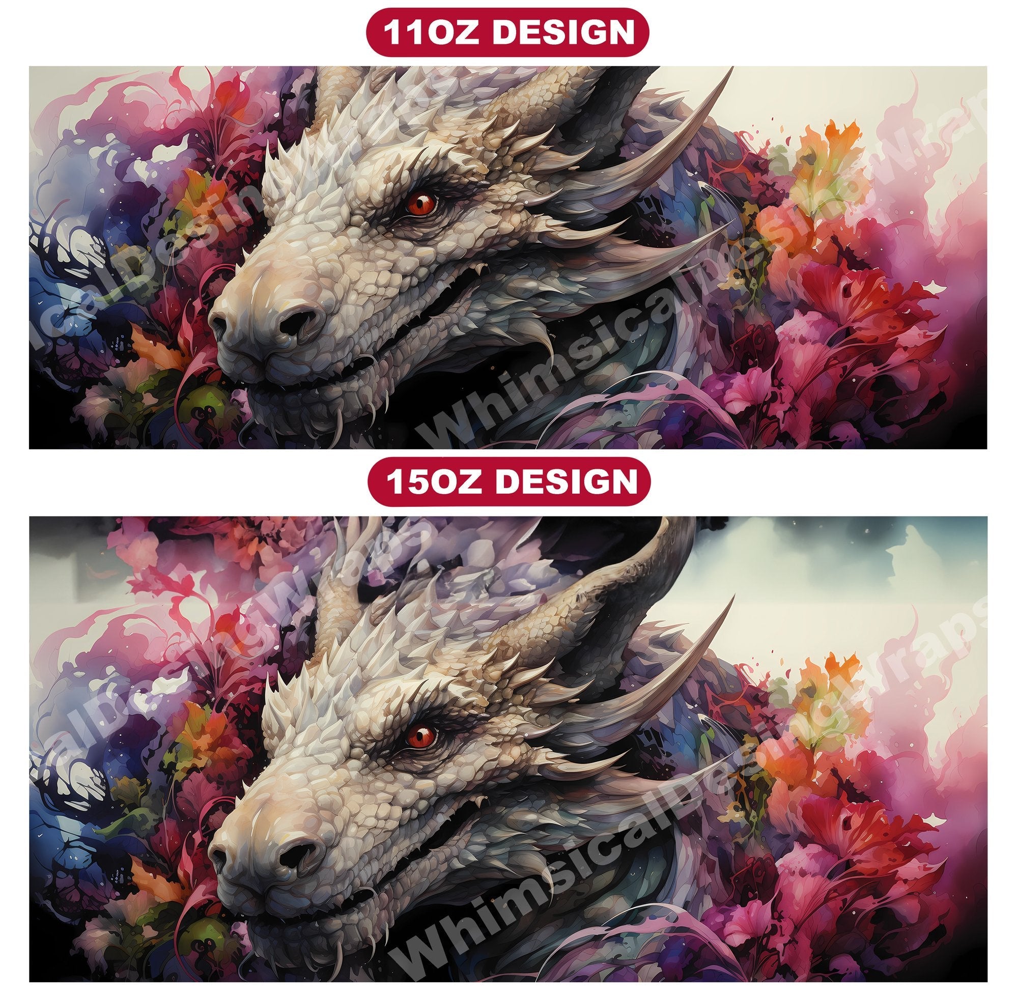 Floral Dragons Mug Wrap