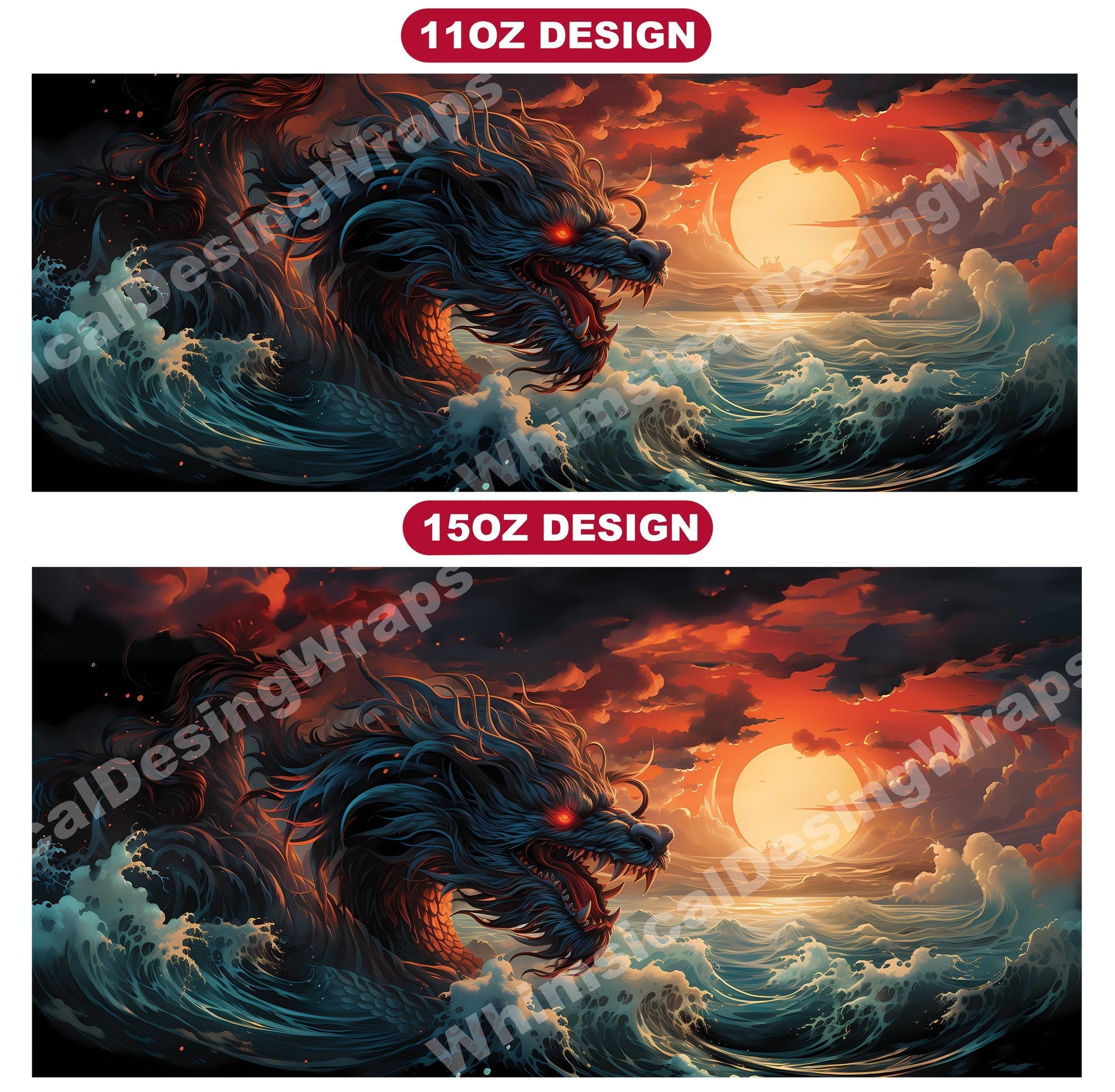 Moon Dragons Mug Wrap