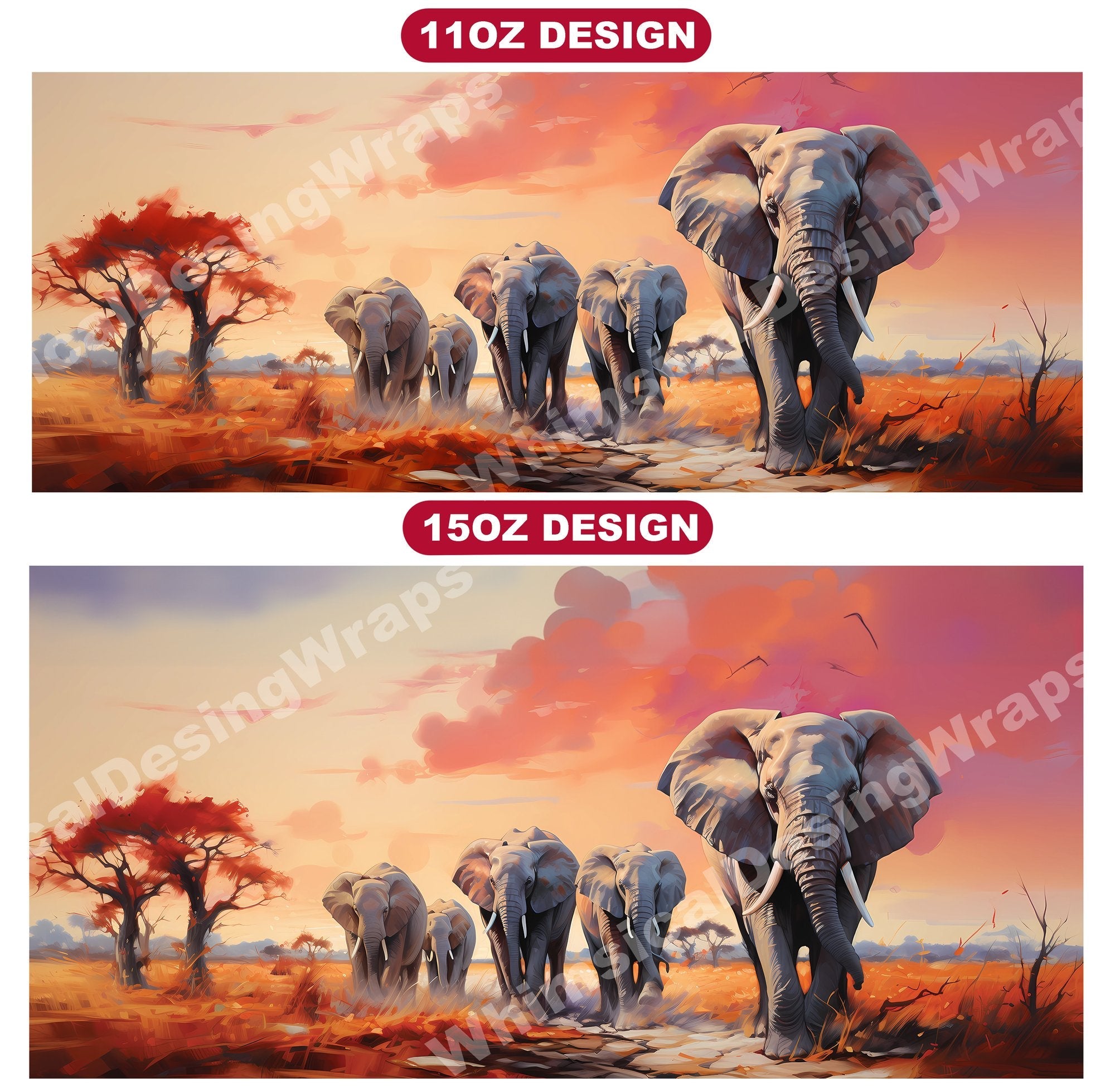 Elephants Mug Wrap
