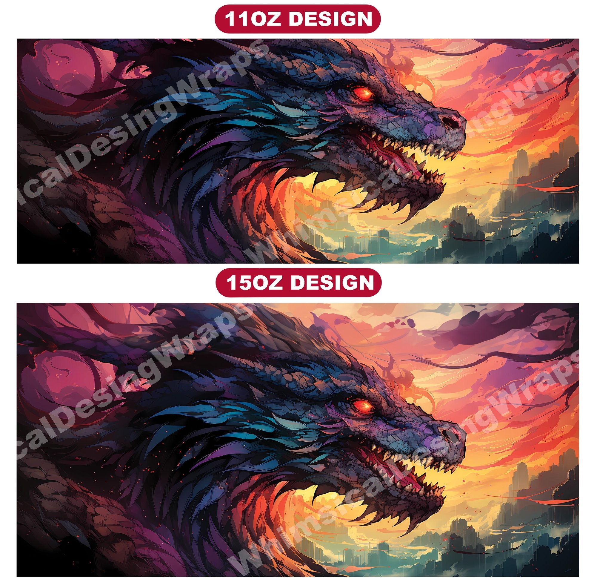 Pixel Art Dragon Mug Wrap