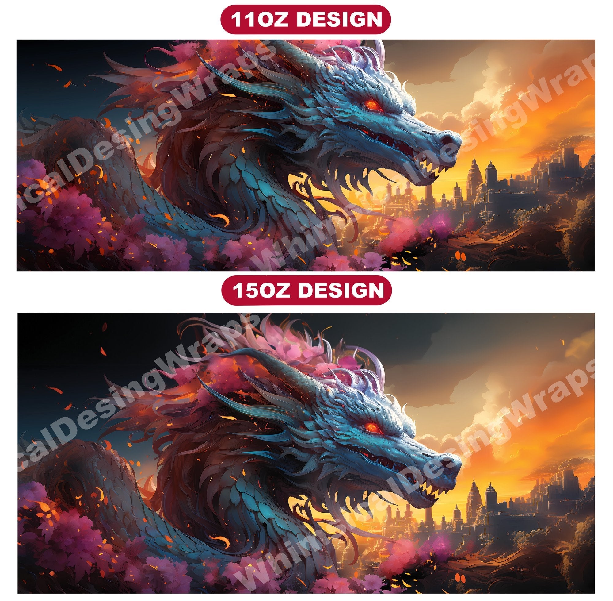 Manga Anime Dragons Mug Wrap