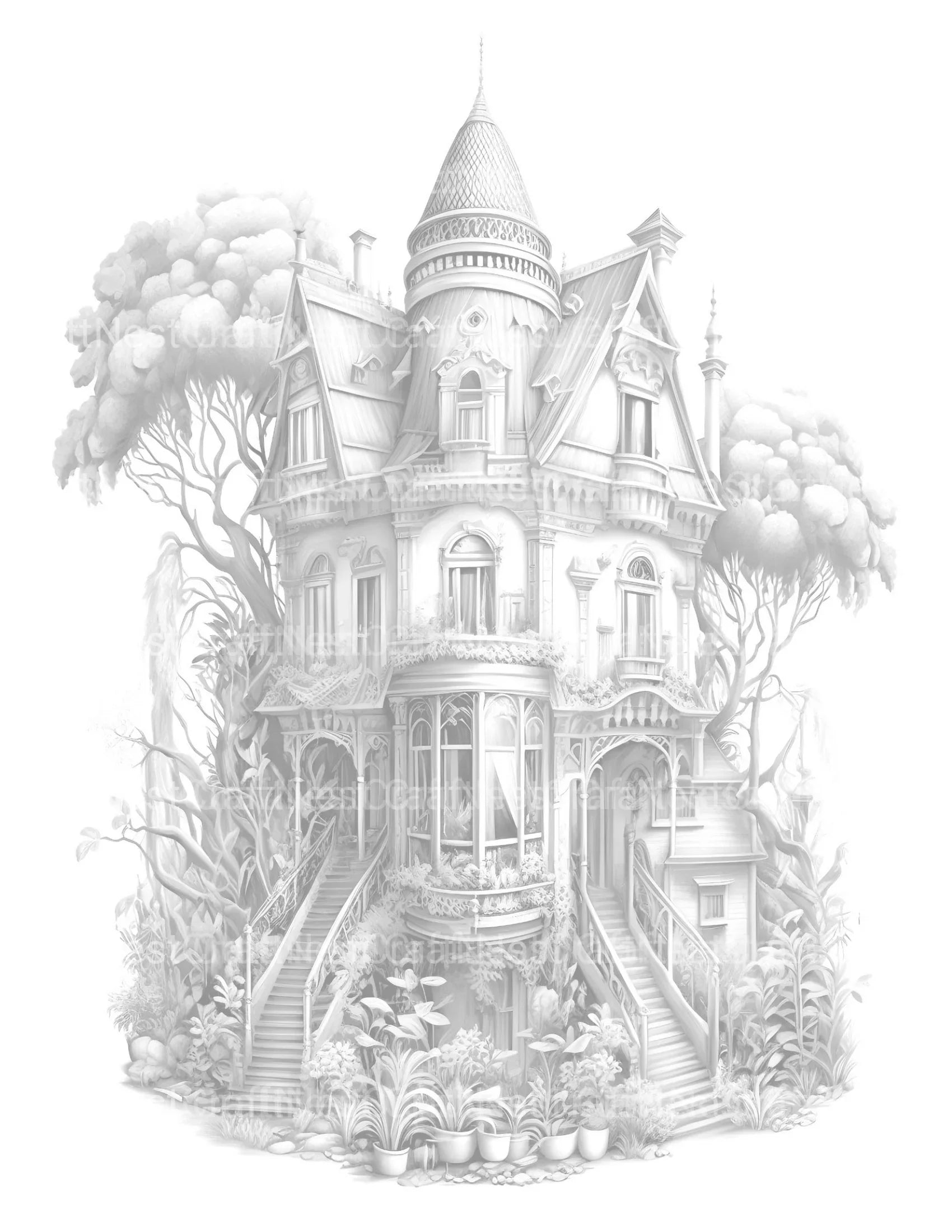 Intricate Garden Houses Coloring Book - CraftNest - Digital Crafting and Art