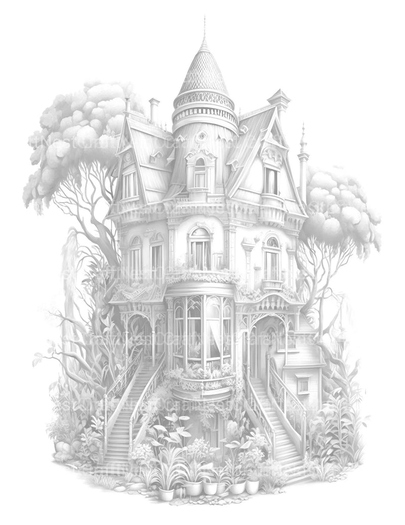 Intricate Garden Houses Coloring Book - CraftNest - Digital Crafting and Art
