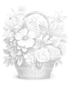 Flower Basket Coloring Book - CraftNest - Digital Crafting and Art