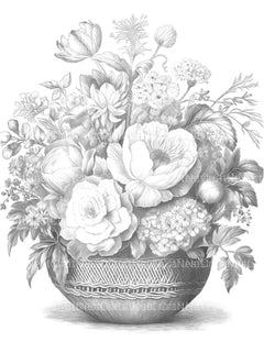 Flower Basket Coloring Book - CraftNest - Digital Crafting and Art