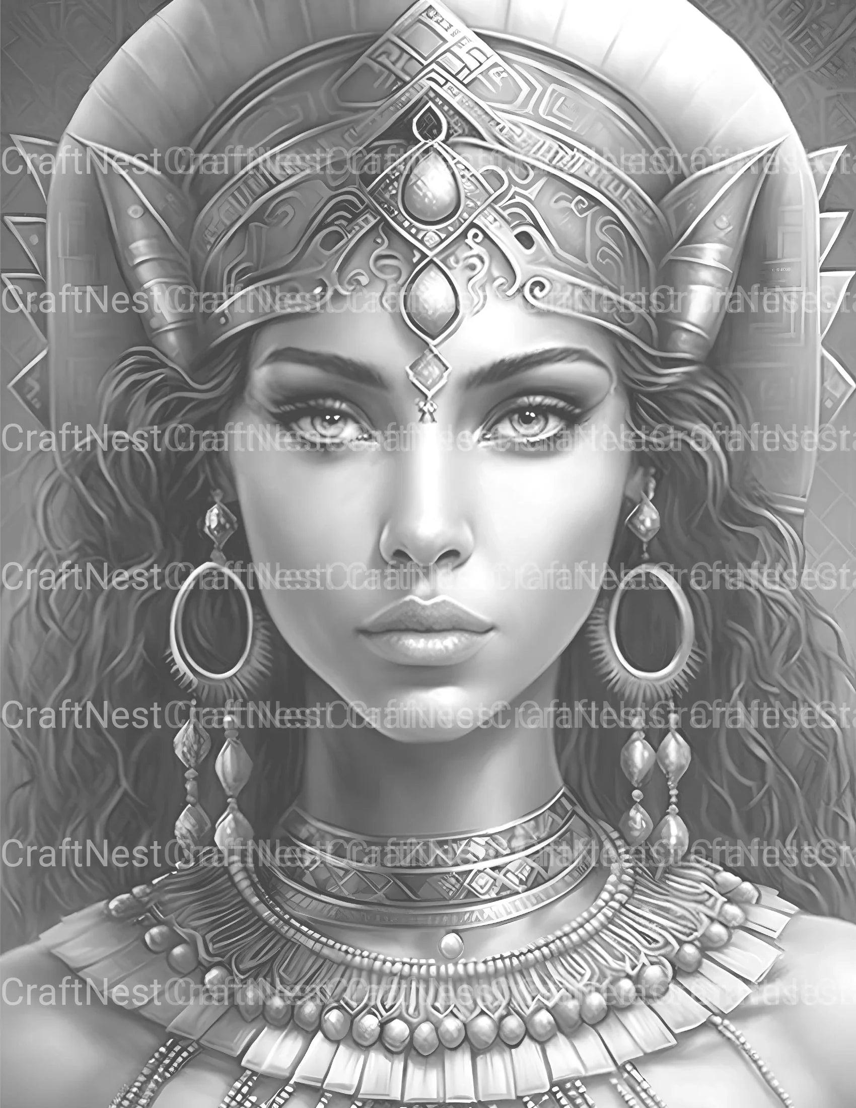 Ancient Egypt Queen Coloring Book 2 - CraftNest - Digital Crafting and Art