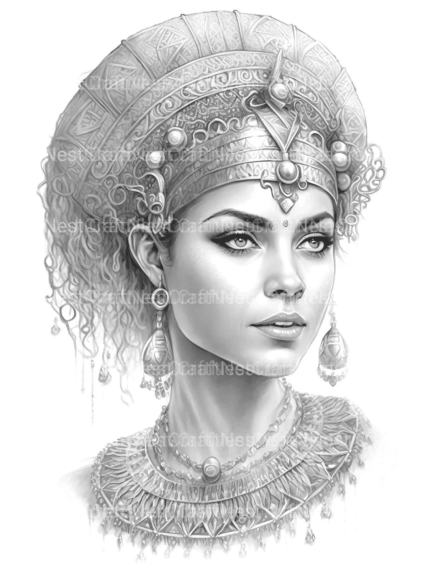 Ancient Egypt Queen Coloring Book - CraftNest - Digital Crafting and Art
