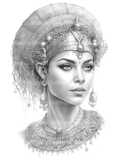 Ancient Egypt Queen Coloring Book - CraftNest - Digital Crafting and Art