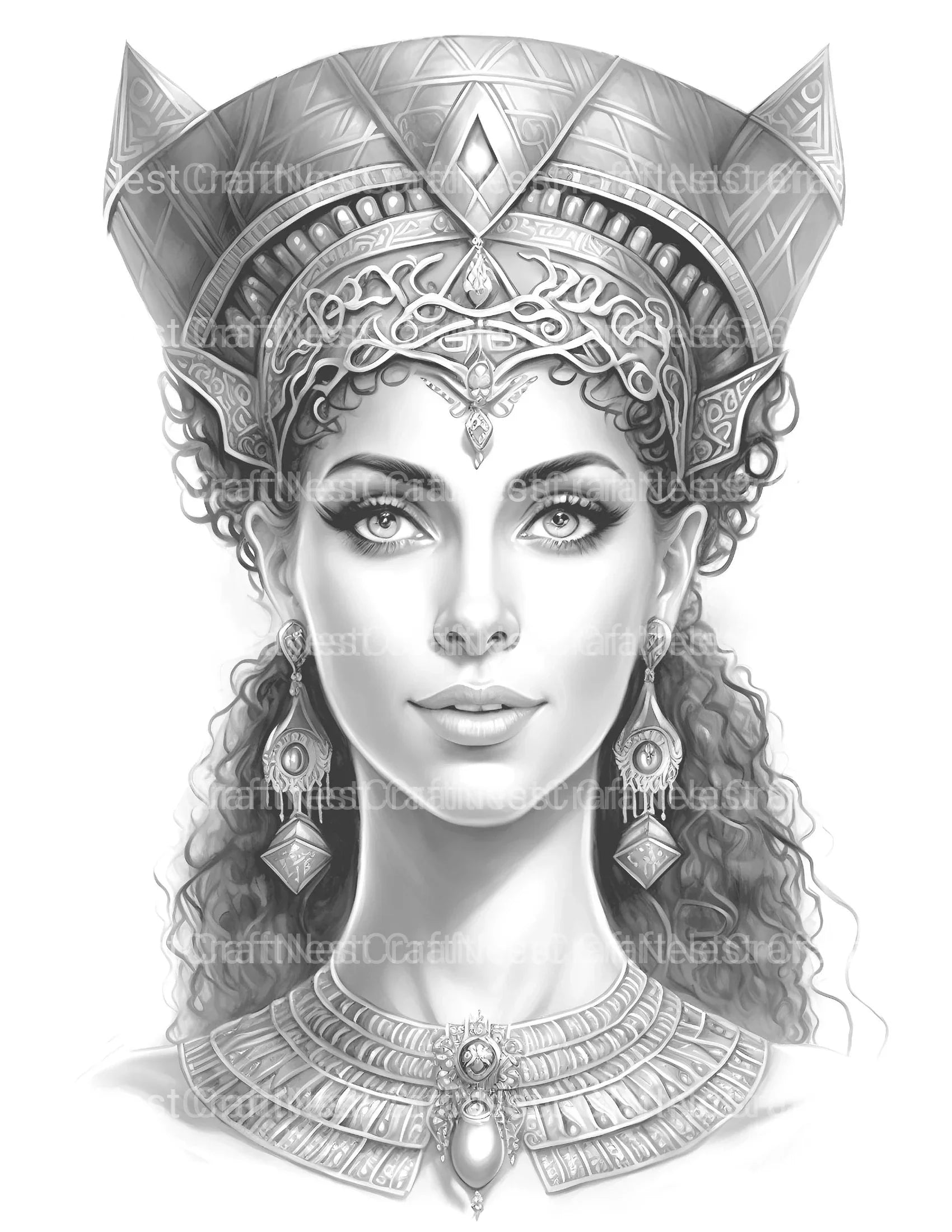 Ancient Egypt Queen Coloring Book - CraftNest - Digital Crafting and Art