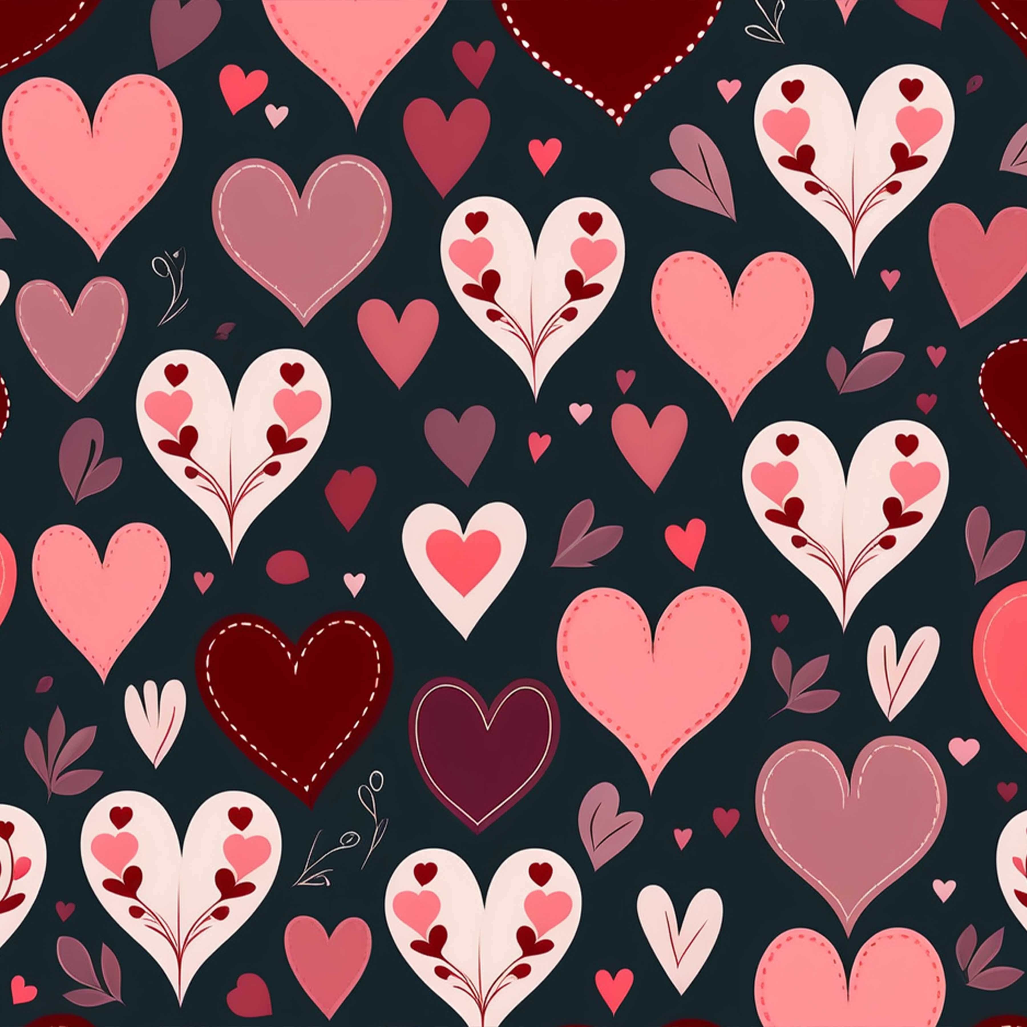 Valentine Heart Pink Seamless Digital Paper