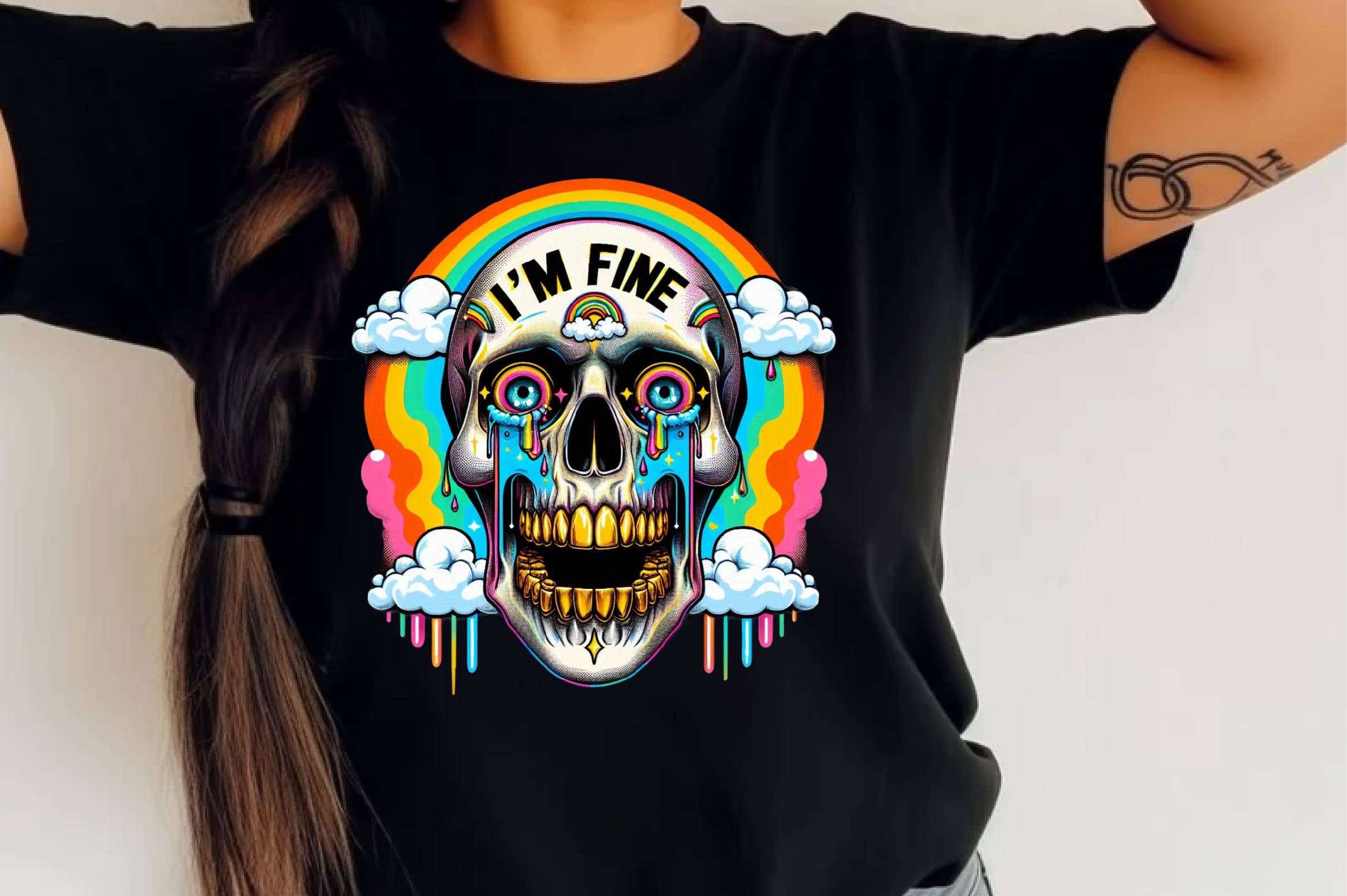 I'm Fine Skeleton Design Clipart Bundle