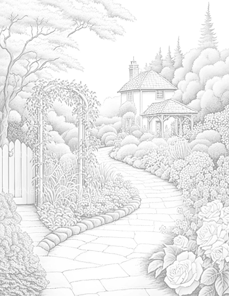 Garden Path Coloring Book - CraftNest - Digital Crafting and Art