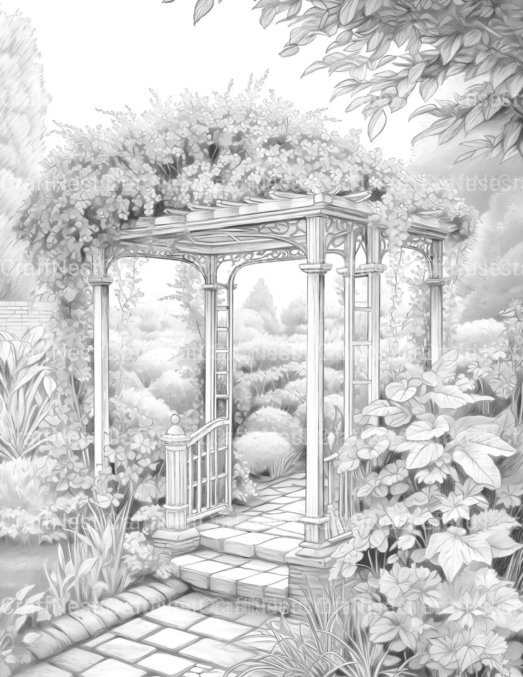 Garden Arbor Coloring Book - CraftNest - Digital Crafting and Art
