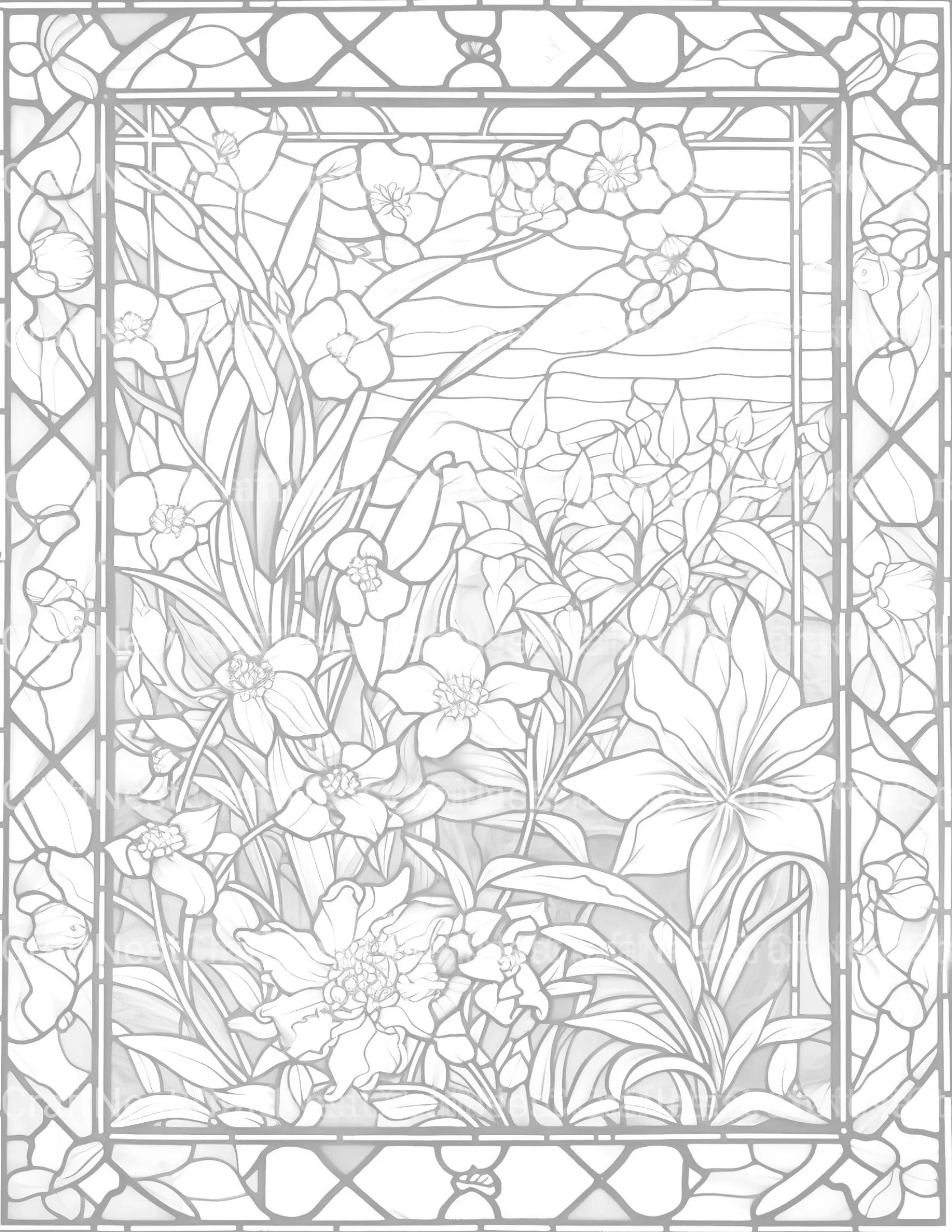 Stained Glass Garden Coloring Book - CraftNest - Digital Crafting and Art