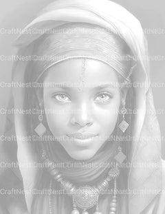 Tuareg Girl Coloring Book - CraftNest - Digital Crafting and Art