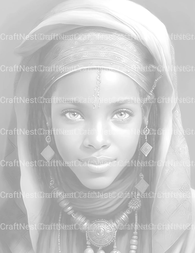 Tuareg Girl Coloring Book - CraftNest - Digital Crafting and Art