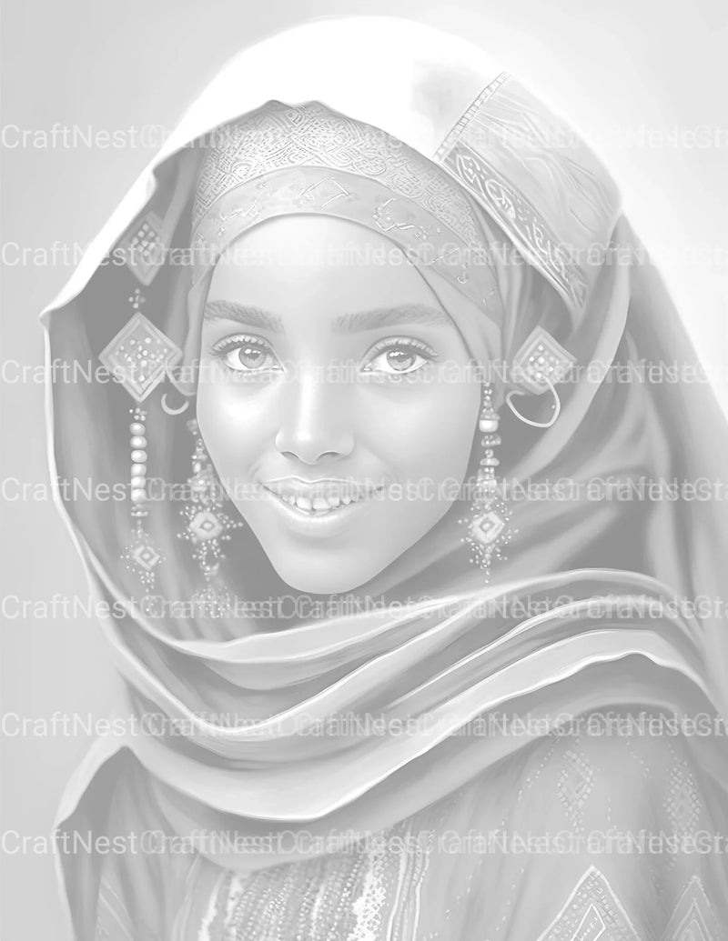Tuareg Girl Coloring Book - CraftNest - Digital Crafting and Art