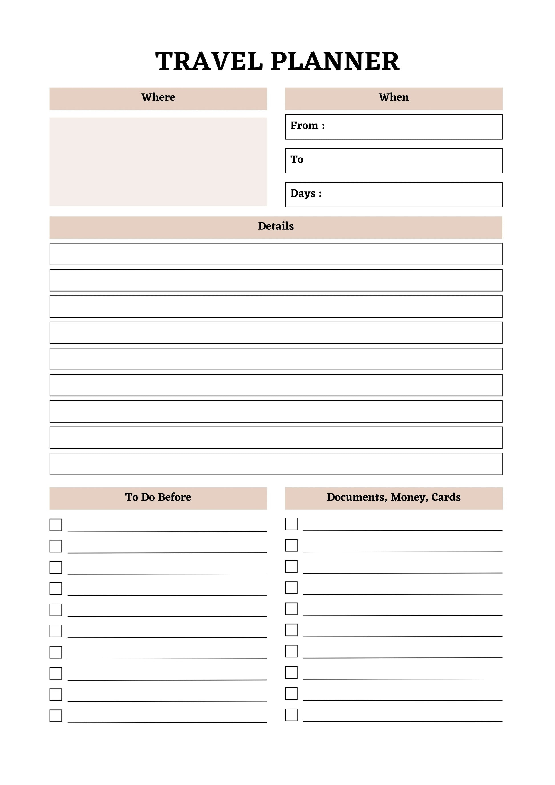 Travel Planner KDP Planner - CraftNest - Digital Crafting and Art