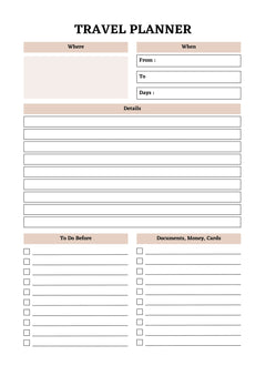Travel Planner KDP Planner - CraftNest - Digital Crafting and Art