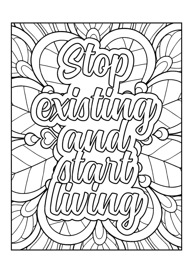 Motivational Quotes Coloring Book 4 - CraftNest - Digital Crafting and Art