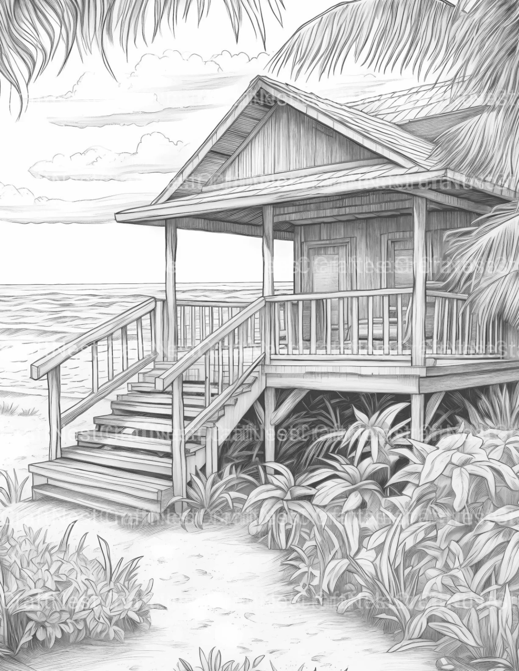 Tropical Beach Coloring Book - CraftNest - Digital Crafting and Art