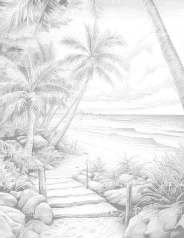 Tropical Beach Coloring Book - CraftNest - Digital Crafting and Art