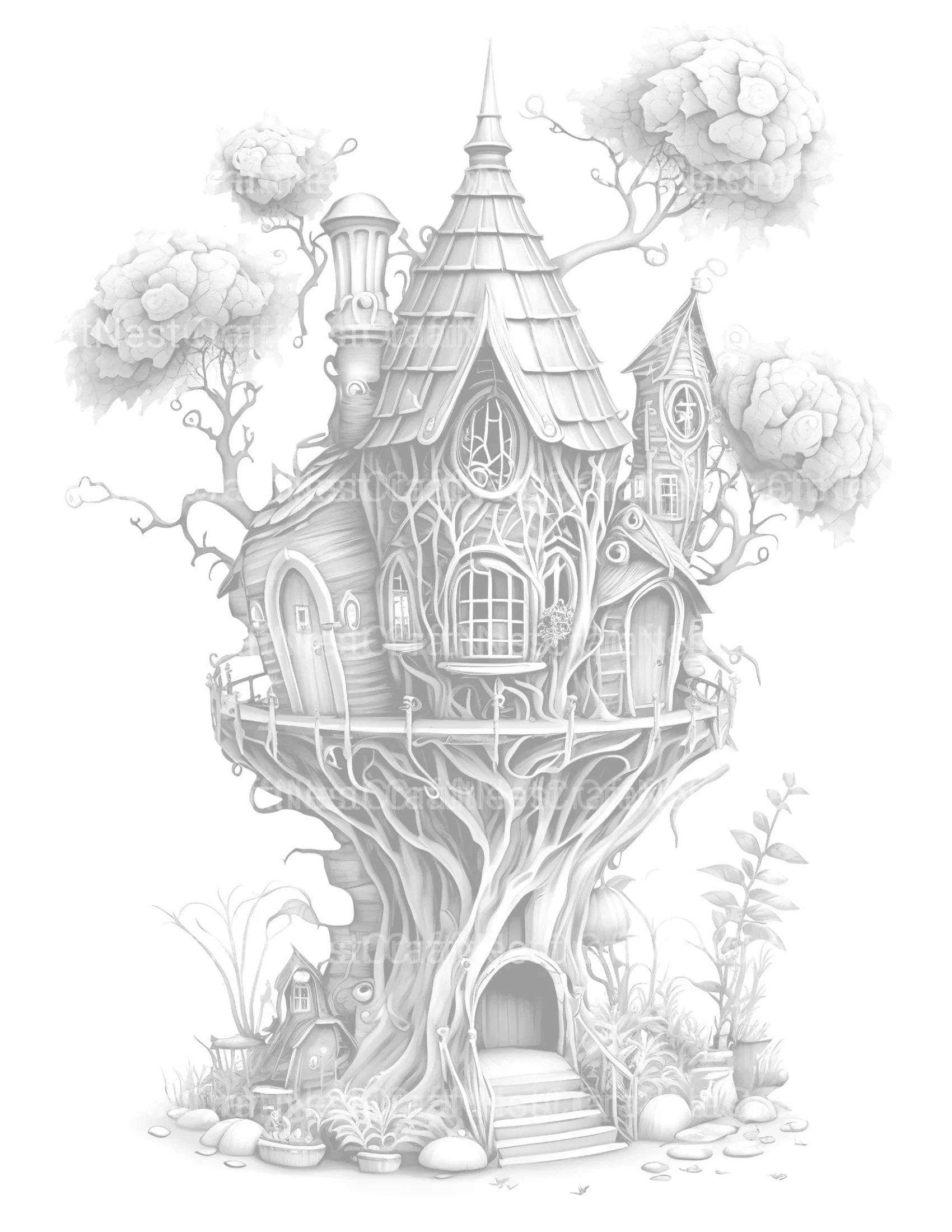 Steampunk Fairy House Coloring Book - CraftNest - Digital Crafting and Art