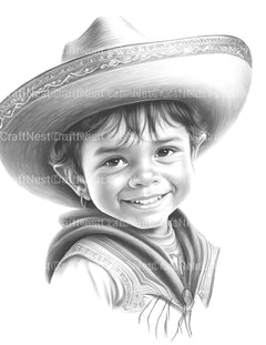 Cute Mexican Boy Coloring Book - CraftNest - Digital Crafting and Art