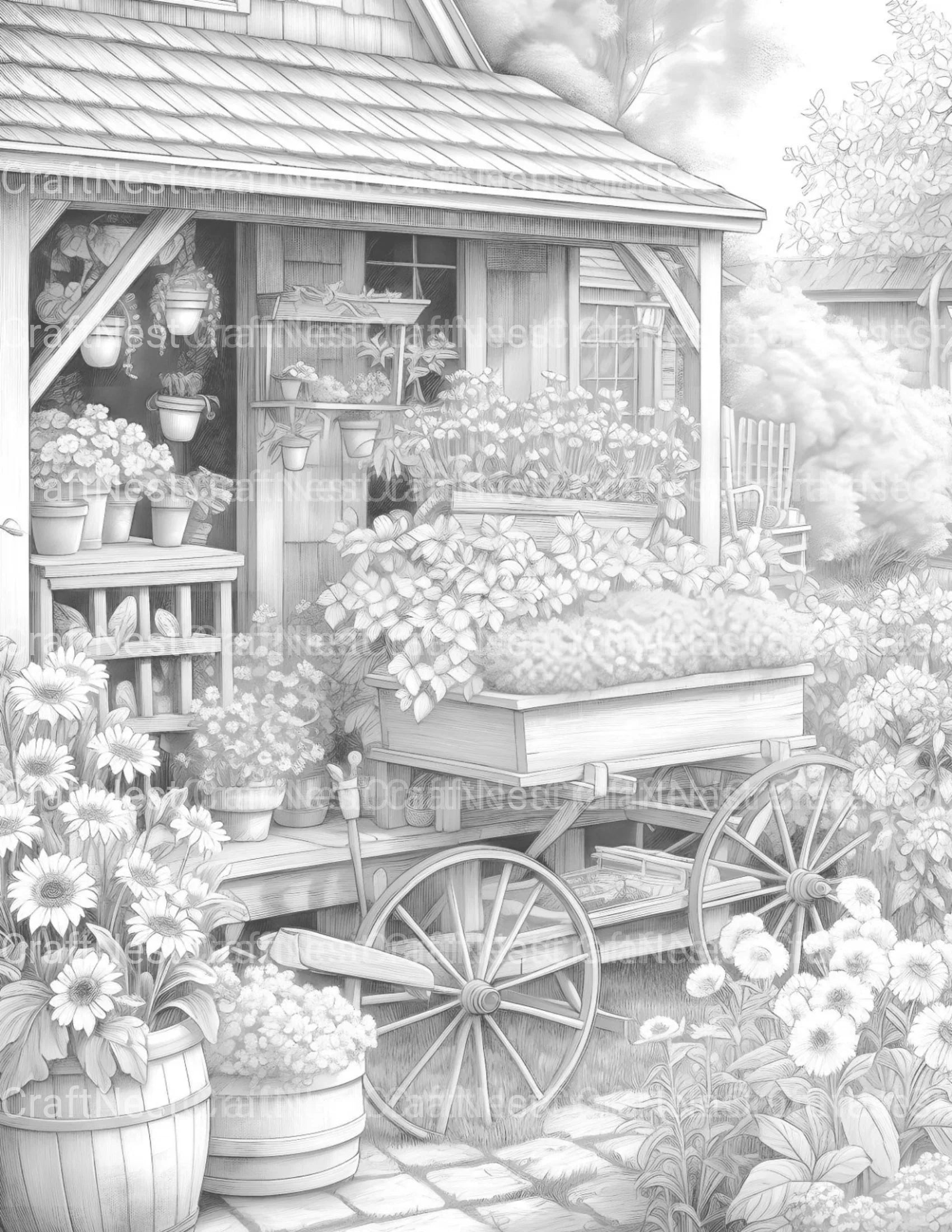 Farmers Garden Coloring Book - CraftNest - Digital Crafting and Art