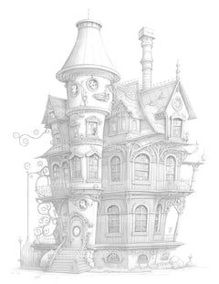 Steampunk Tiny House Coloring Book - CraftNest - Digital Crafting and Art