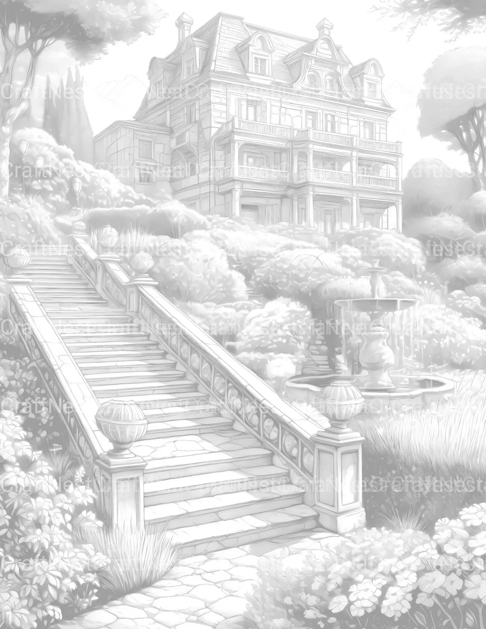 Formal Garden Coloring Book - CraftNest - Digital Crafting and Art