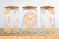 Mandala Can Glass Wrap Designs SVG Bundle 2 - CraftNest - Digital Crafting and Art