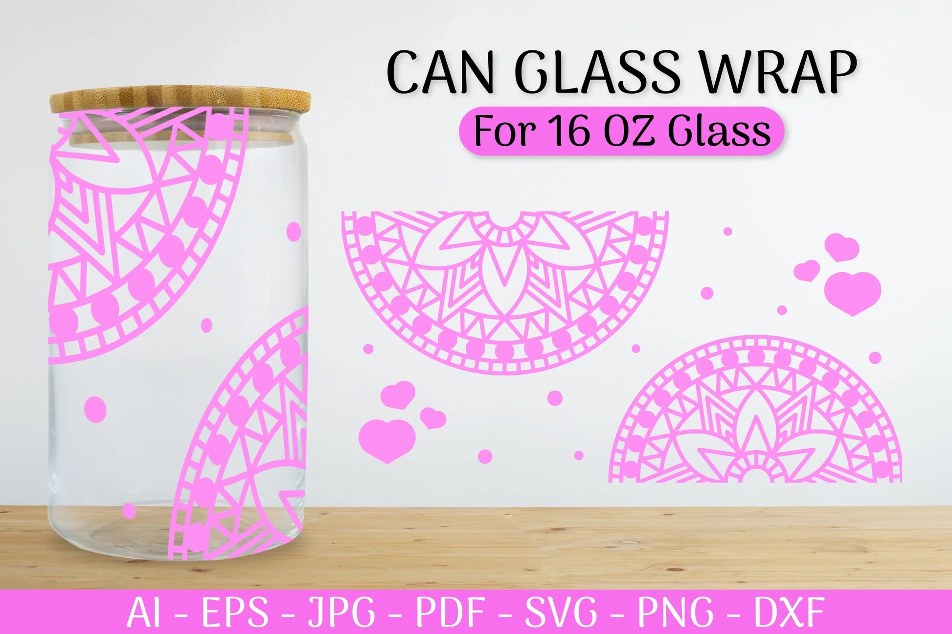 Mandala Can Glass Wrap Designs SVG Bundle 1 - CraftNest - Digital Crafting and Art