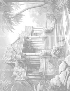 Lost Temples Coloring Book - CraftNest - Digital Crafting and Art