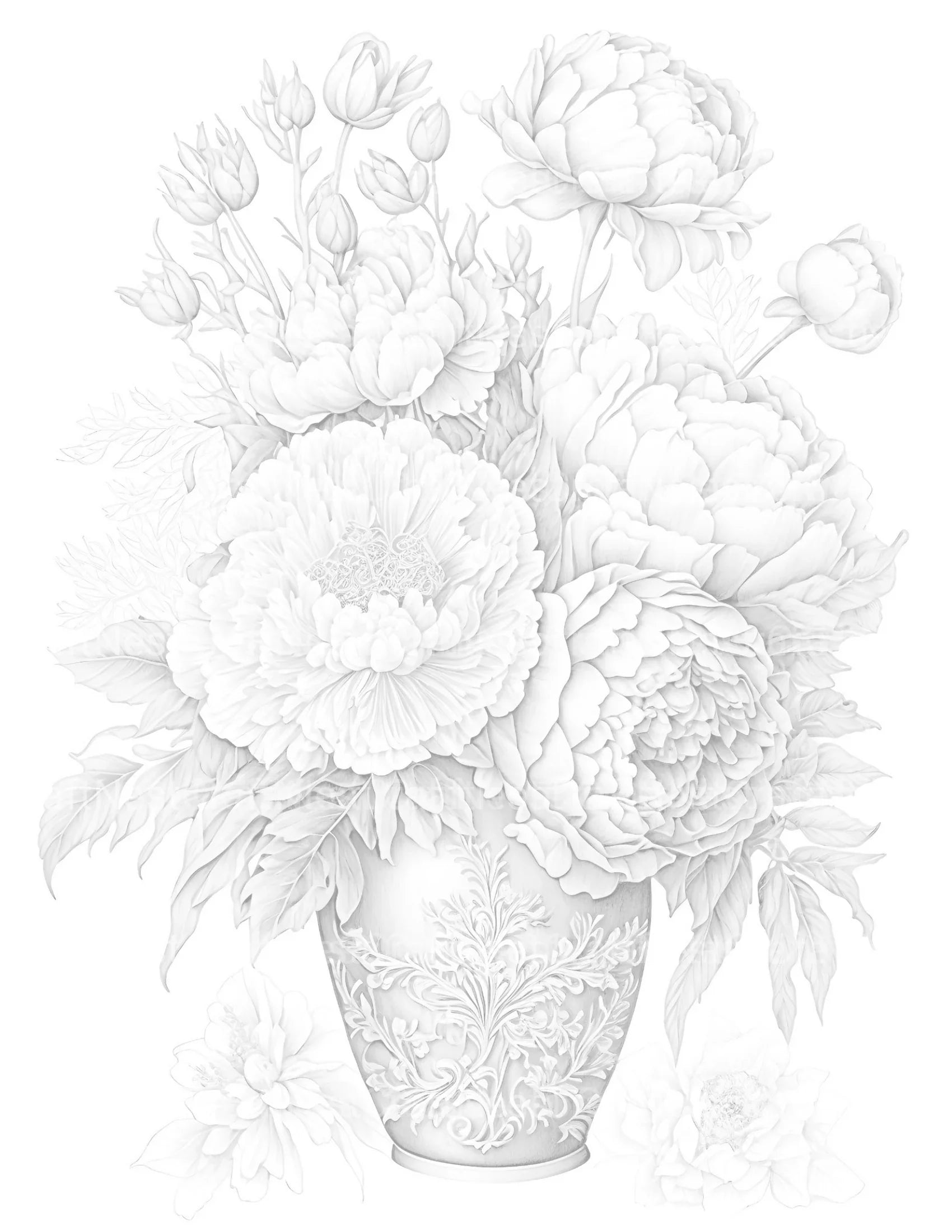 Peony Flower Coloring Book - CraftNest - Digital Crafting and Art
