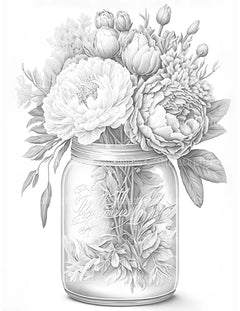 Peony Flower Coloring Book - CraftNest - Digital Crafting and Art