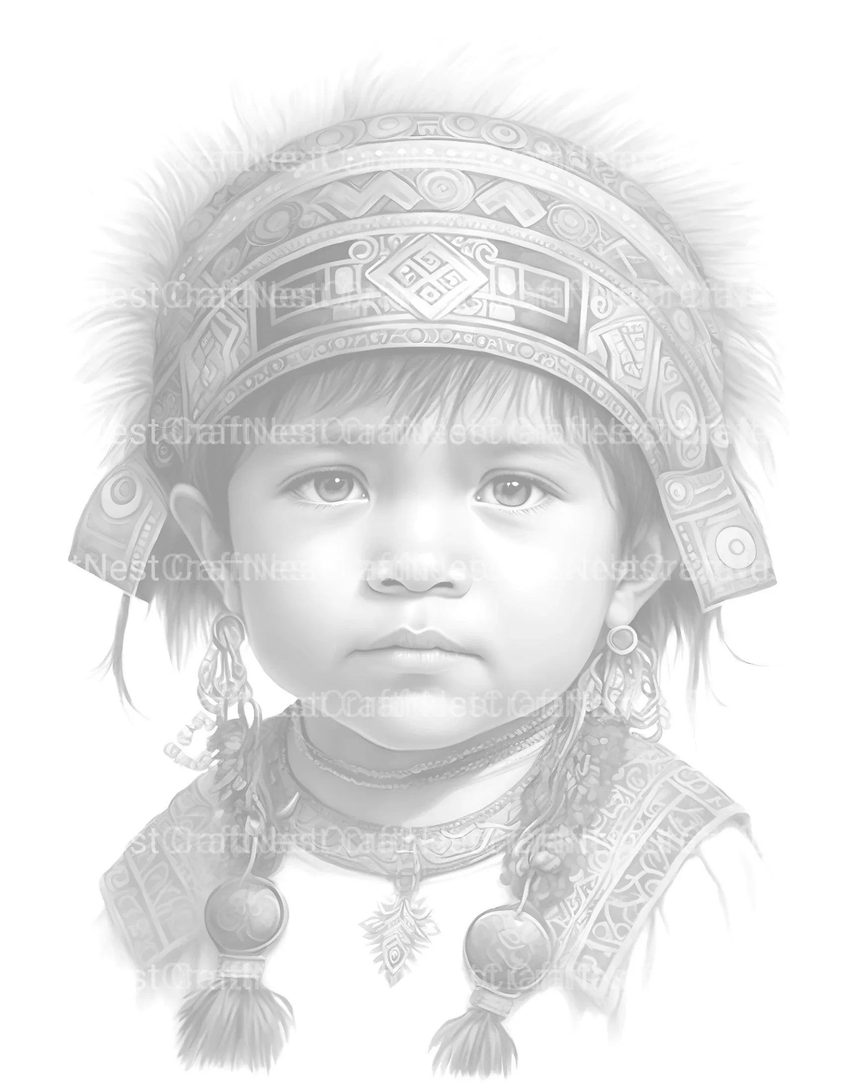Inca Girl Coloring Book - CraftNest - Digital Crafting and Art