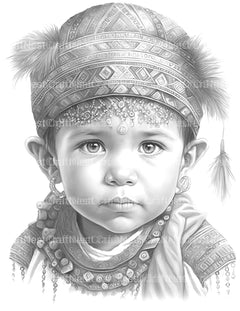 Inca Girl Coloring Book - CraftNest - Digital Crafting and Art