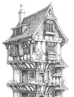 Medieval Tiny House Coloring Book - CraftNest - Digital Crafting and Art