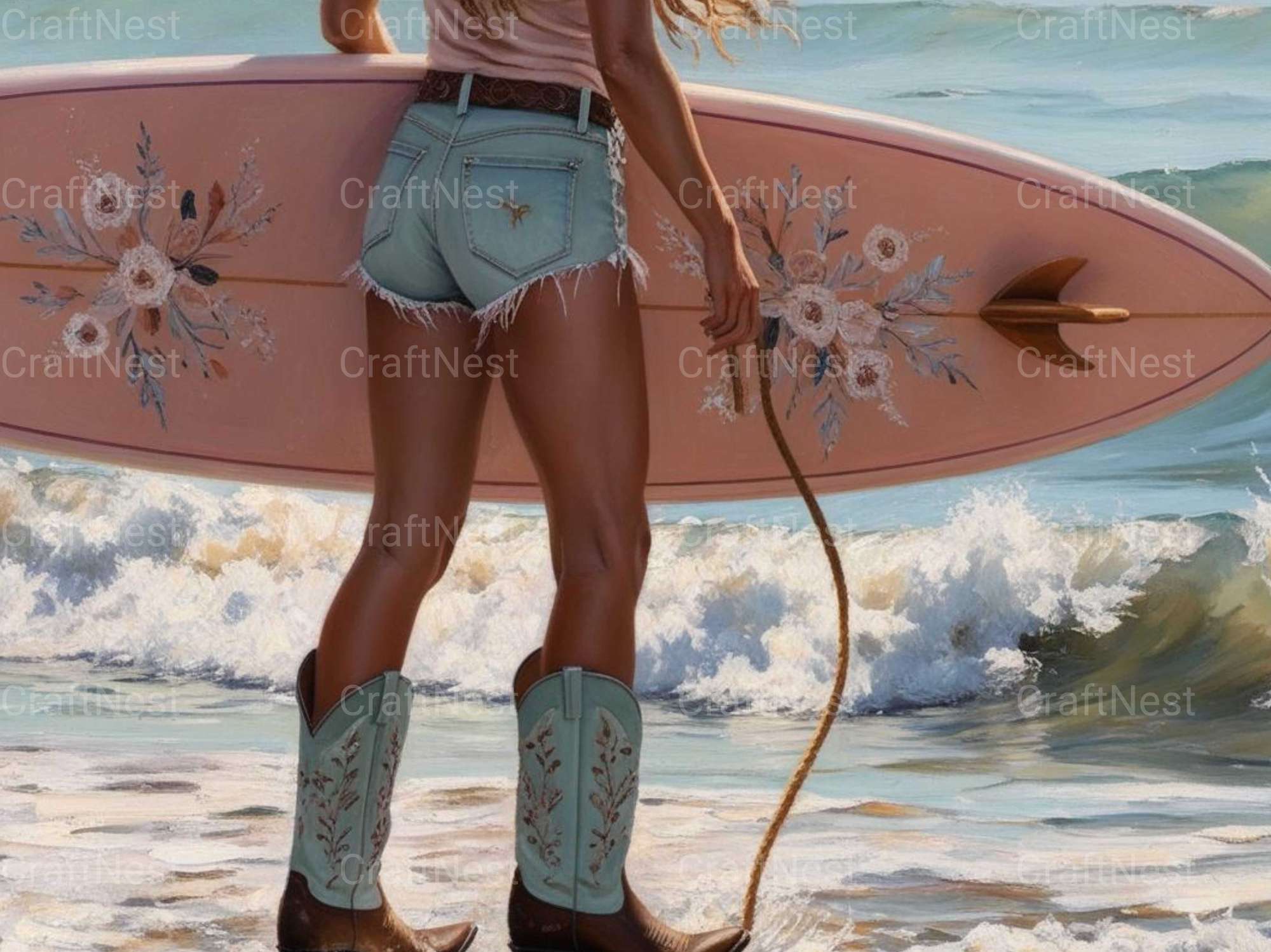 Boho Coastal Cowgirl Wall Art