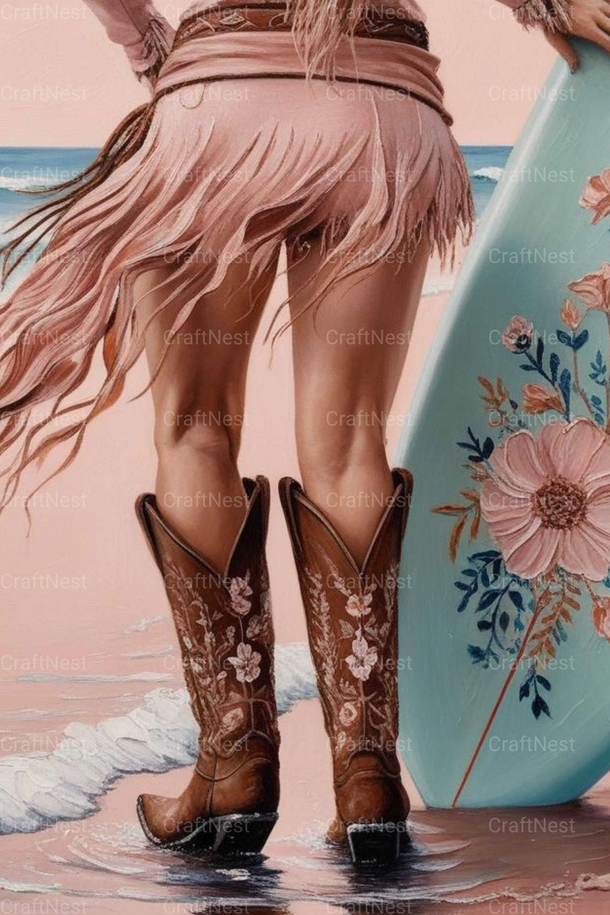 Boho Coastal Cowgirl Wall Art
