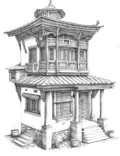 Tibetan Tiny House Coloring Book - CraftNest - Digital Crafting and Art