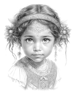 Cute Maya Girl Coloring Book - CraftNest - Digital Crafting and Art
