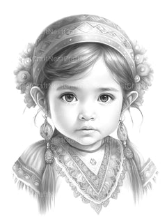 Cute Maya Girl Coloring Book - CraftNest - Digital Crafting and Art