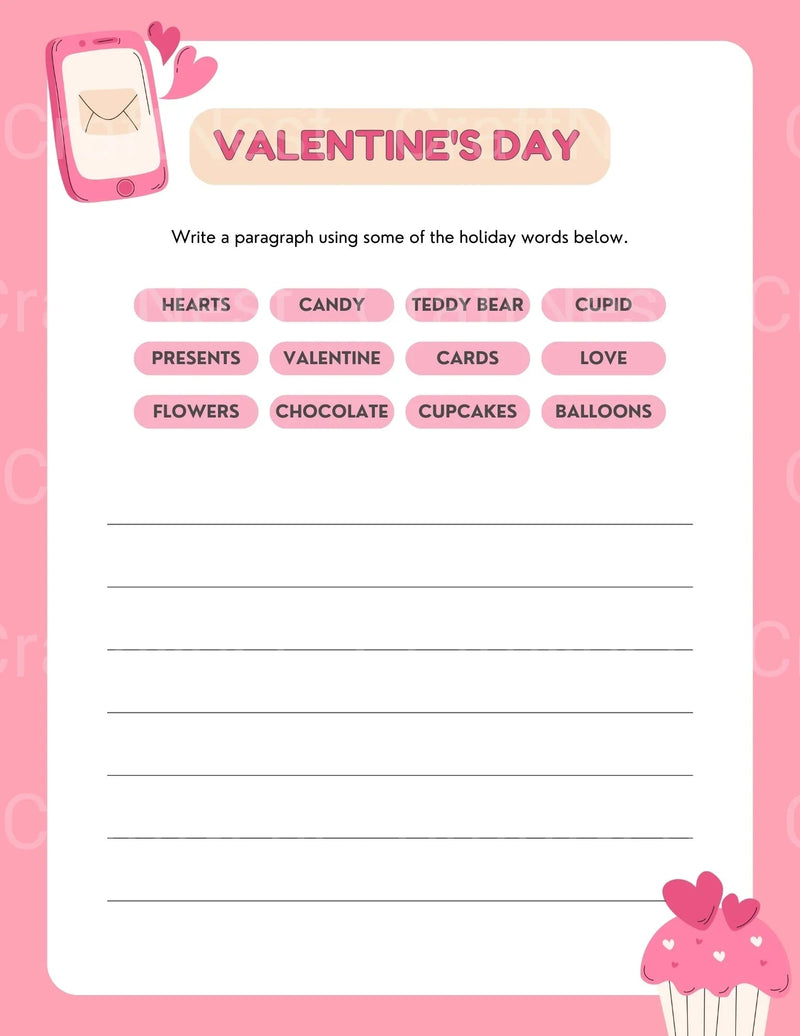 Valentine's Day Activity Book for Kids - CraftNest - Digital Crafting and Art