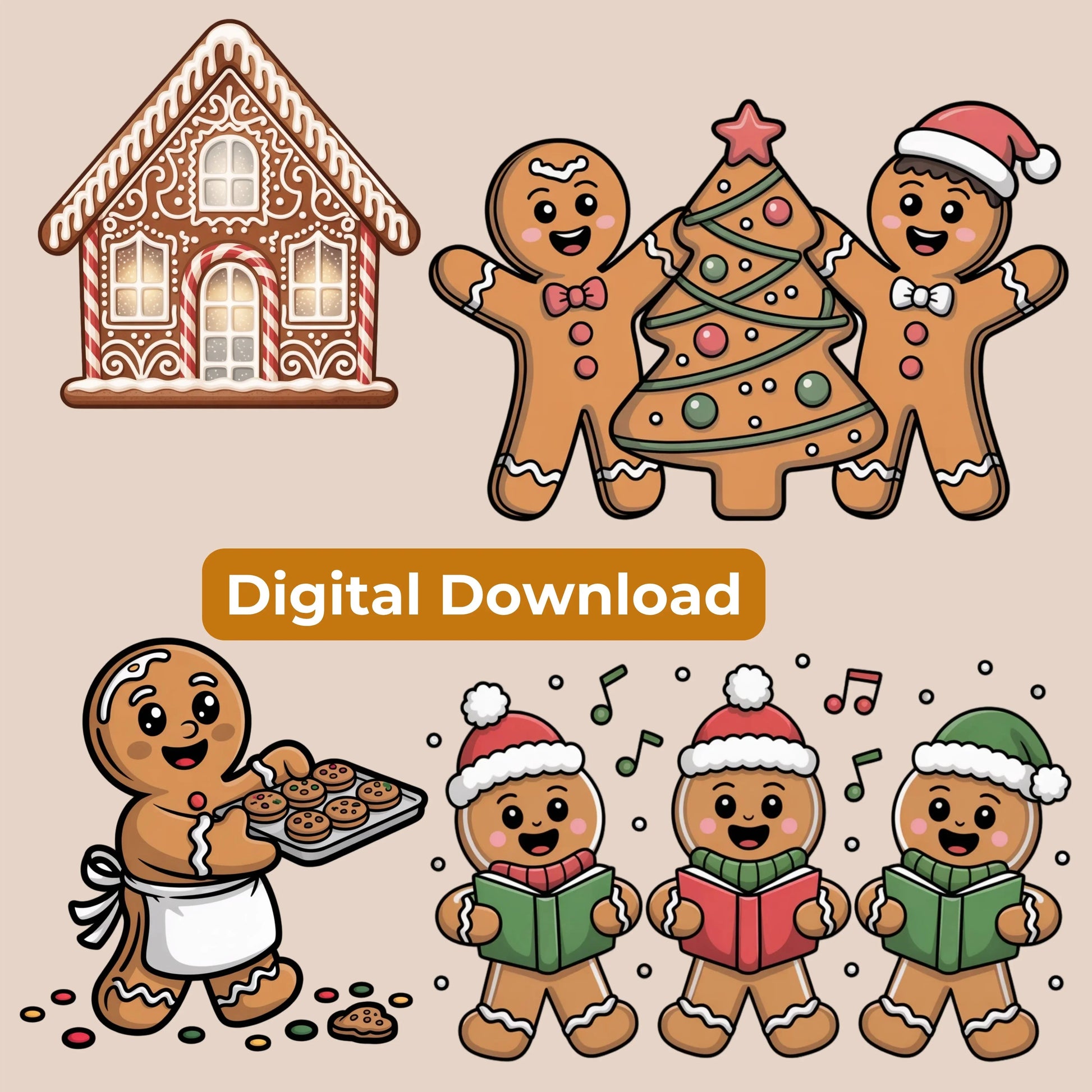 Gingerbread Clipart Bundle - CraftNest - Digital Crafting and Art