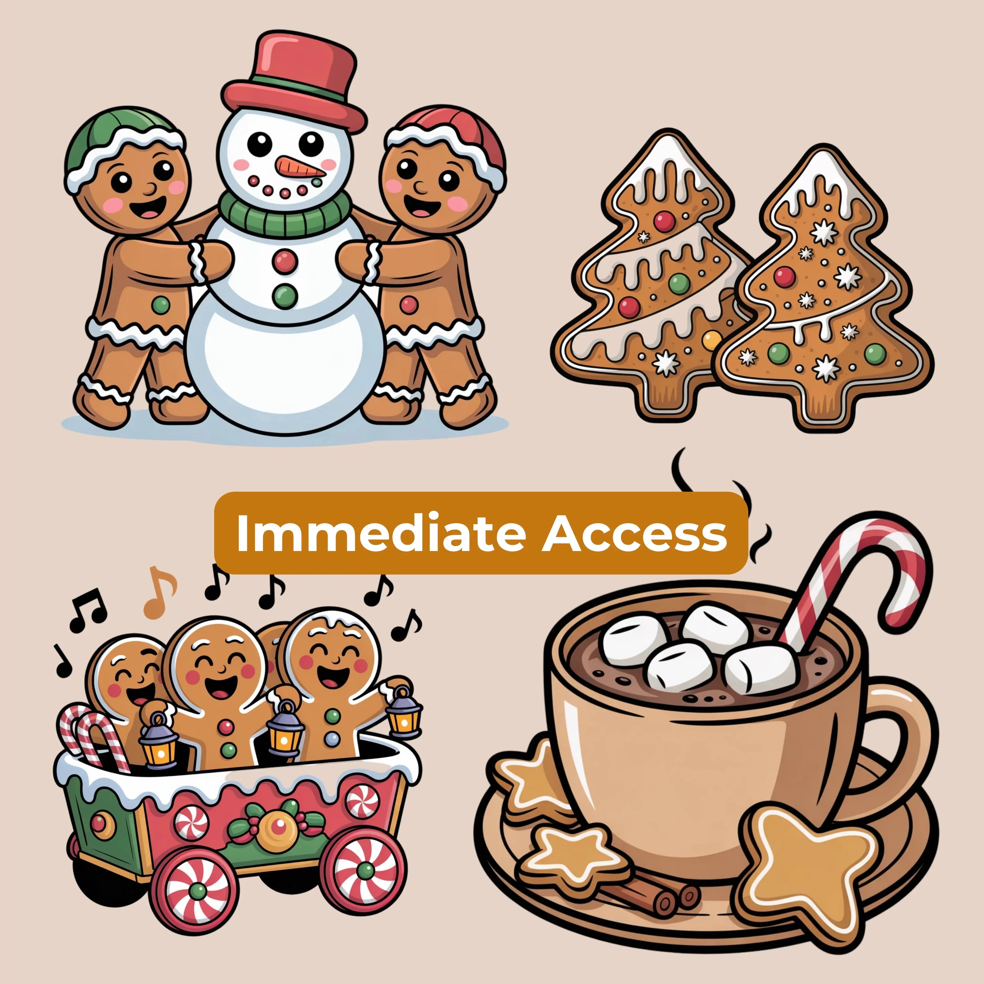 Gingerbread Clipart Bundle - CraftNest - Digital Crafting and Art
