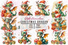 Cute Christmas Dragon Clipart Bundle