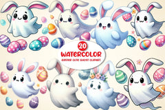 Easter Cute Ghost Clipart Bundle - CraftNest - Digital Crafting and Art