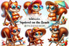 Cute Squirrel Beach Clipart Bundle